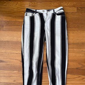 BDG Striped High Waisted Mom Jeans
